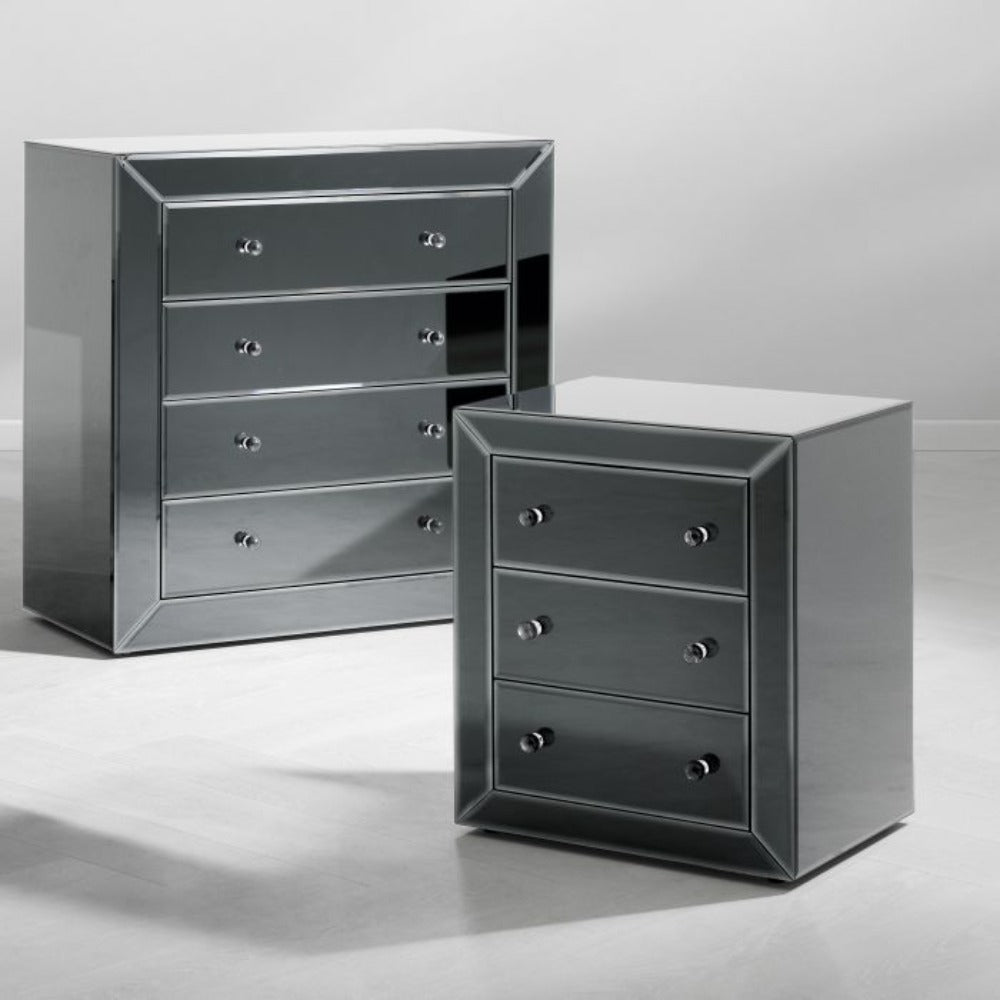Brera Luxury bedside cabinet 3 drawers by Eichholtz-Bedside Cabinet-Renaissance Design Studio