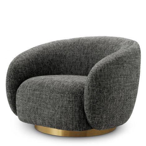 Brice swivel chair in Boucle or choice of fabrics by Eichholtz-swivel chair-Renaissance Design Studio