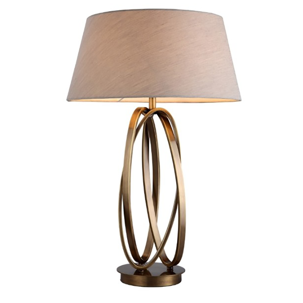 Brisa antiqued brass table lamp including shade SALE PRICE one only sold-Table Lamp-Renaissance Design Studio
