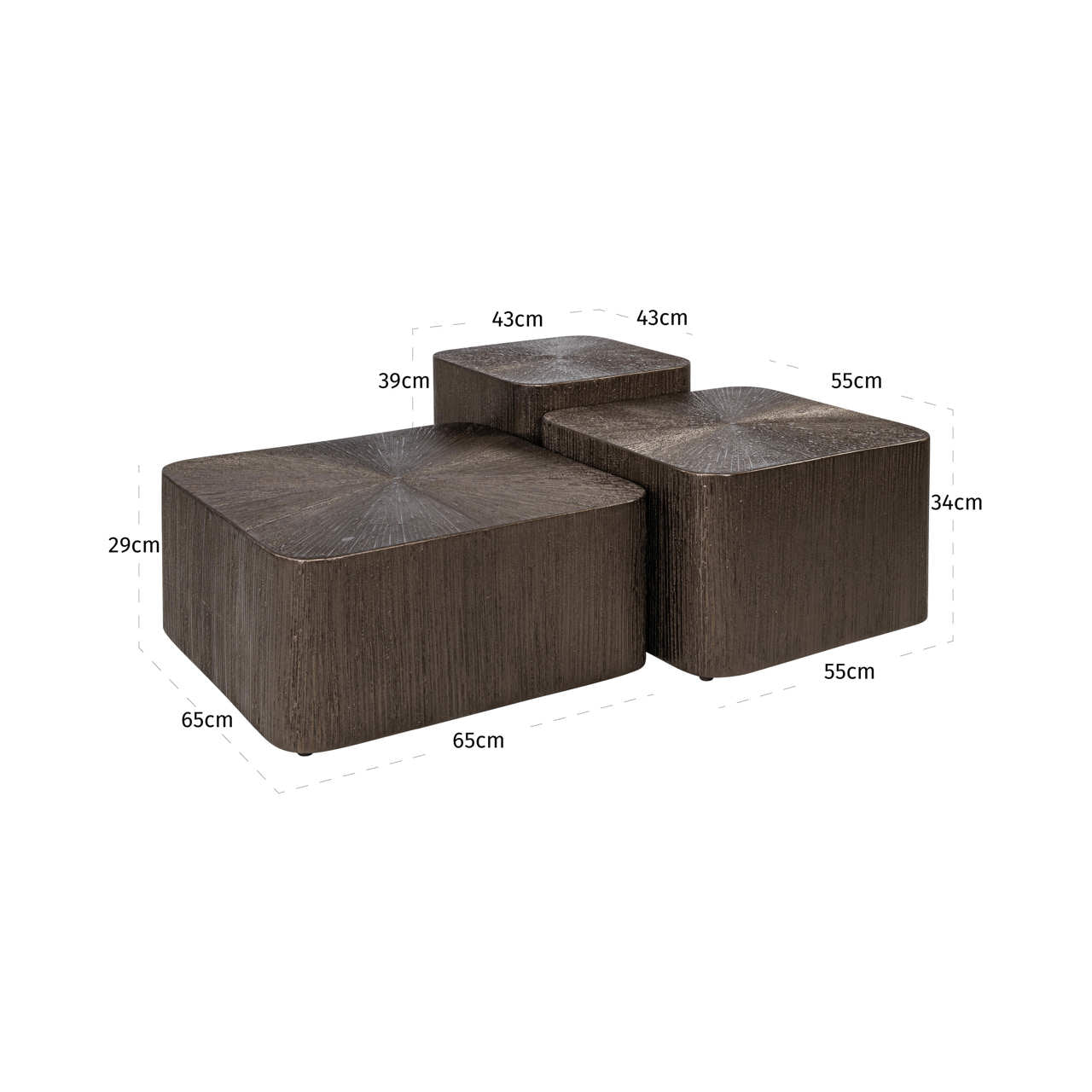 Bruno Coffee table set of 3-Renaissance Design Studio