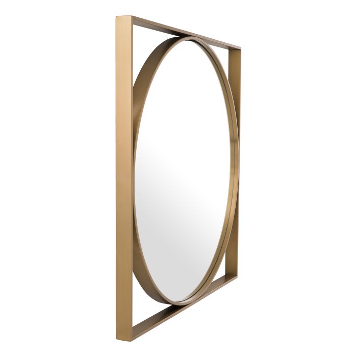 Brushed brass Montauk Mirror by Eichholtz-Renaissance Design Studio