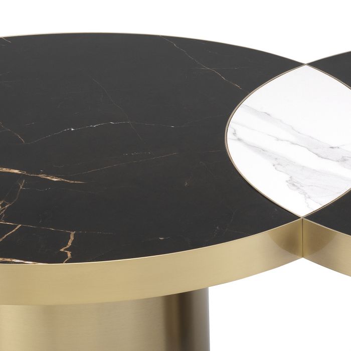 Brushed brass round coffee table Breakers by Eichholtz-coffee table-Renaissance Design Studio