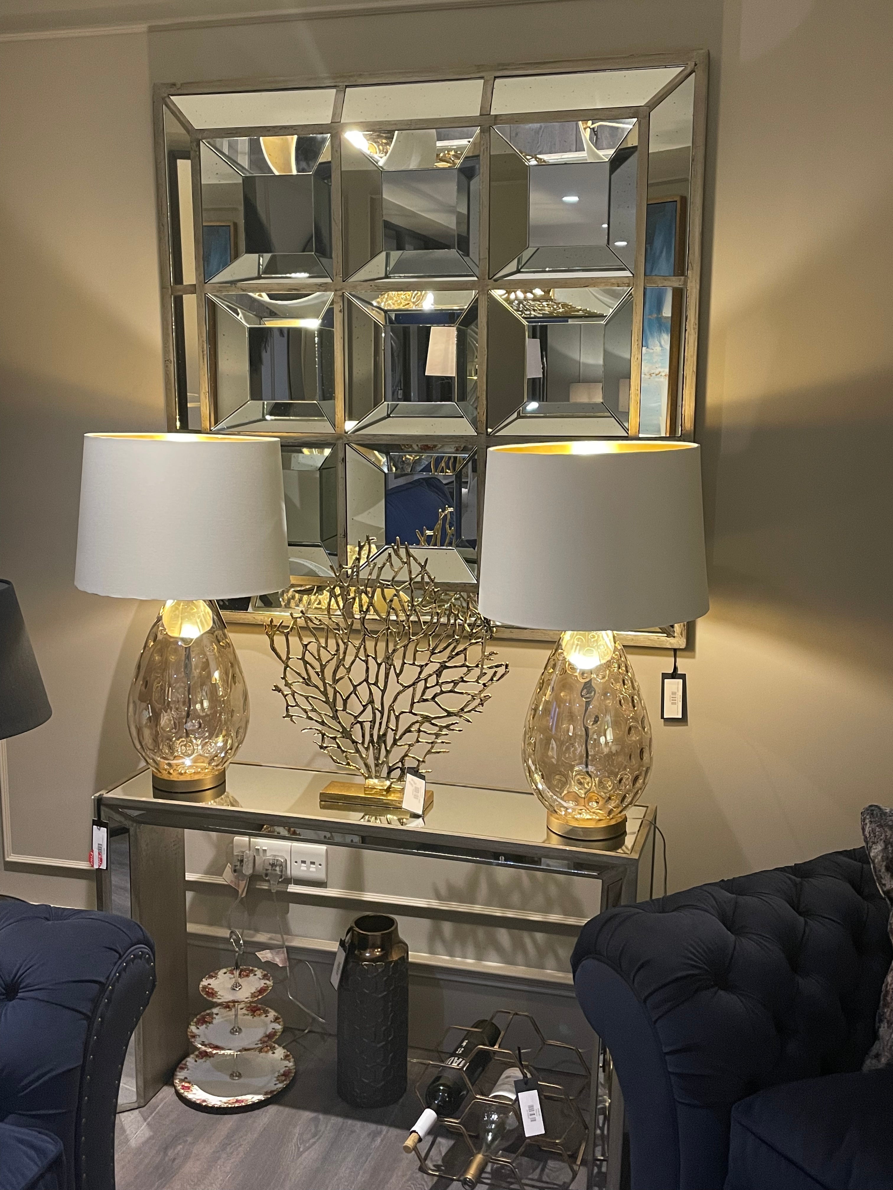 Byron Antiqued Distressed Slim mirrored console table reduced sold as seen One only !-Console Table-Renaissance Design Studio