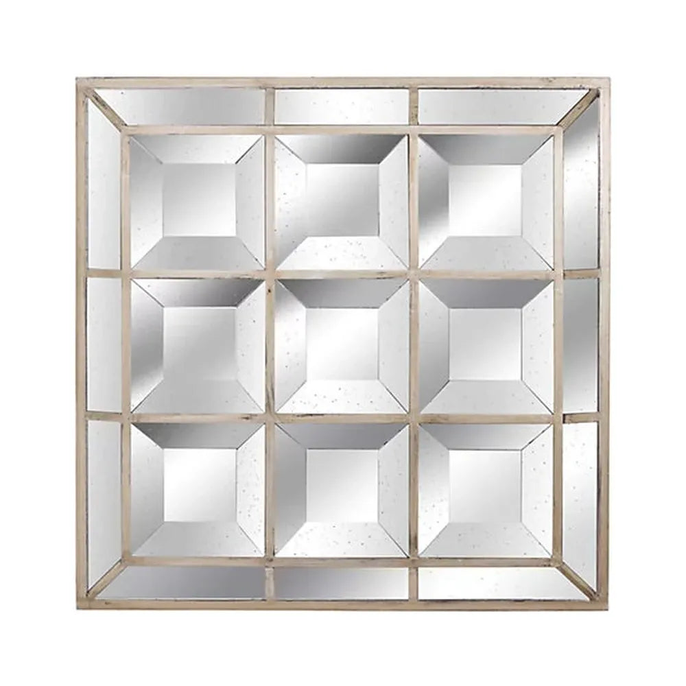 Byron Bevelled Distressed Window Mirror-Renaissance Design Studio