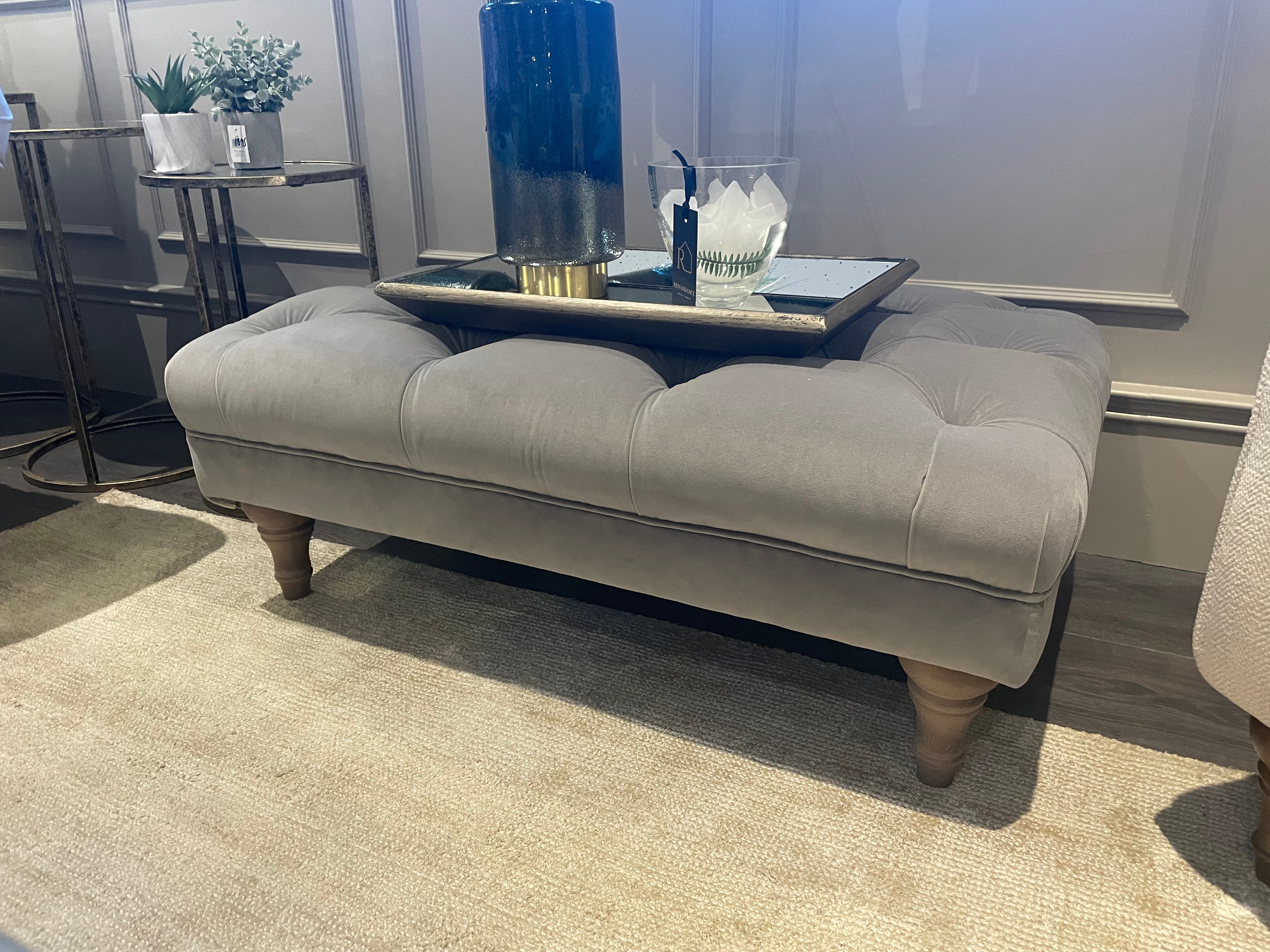 Byron Classic buttoned Ottoman footstool by Westbridge reduced stock clearance-Renaissance Design Studio