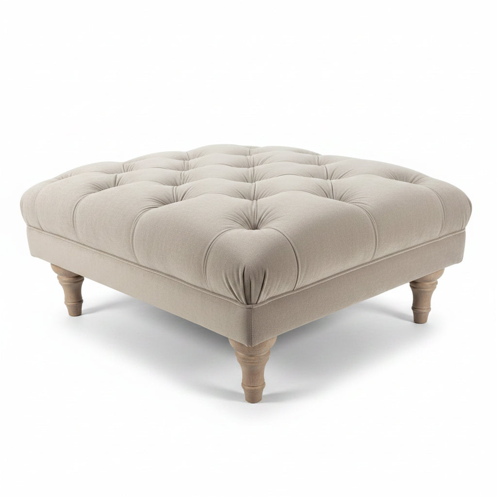 Byron Classic buttoned Ottoman footstool by Westbridge reduced stock clearance-Renaissance Design Studio
