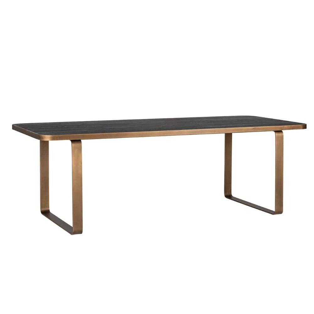 Byron H Rustic Dining table with gold legs-Renaissance Design Studio