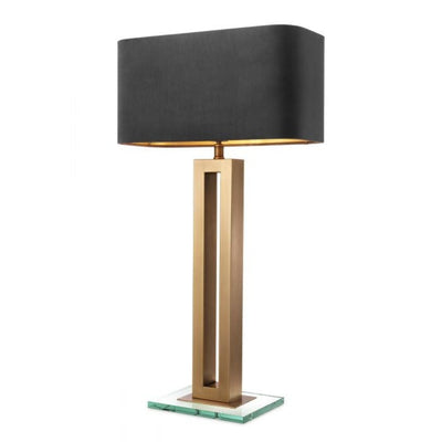 Cadogan  Large Art Deco Brass Table Lamp w shade by Eichholtz - sold out