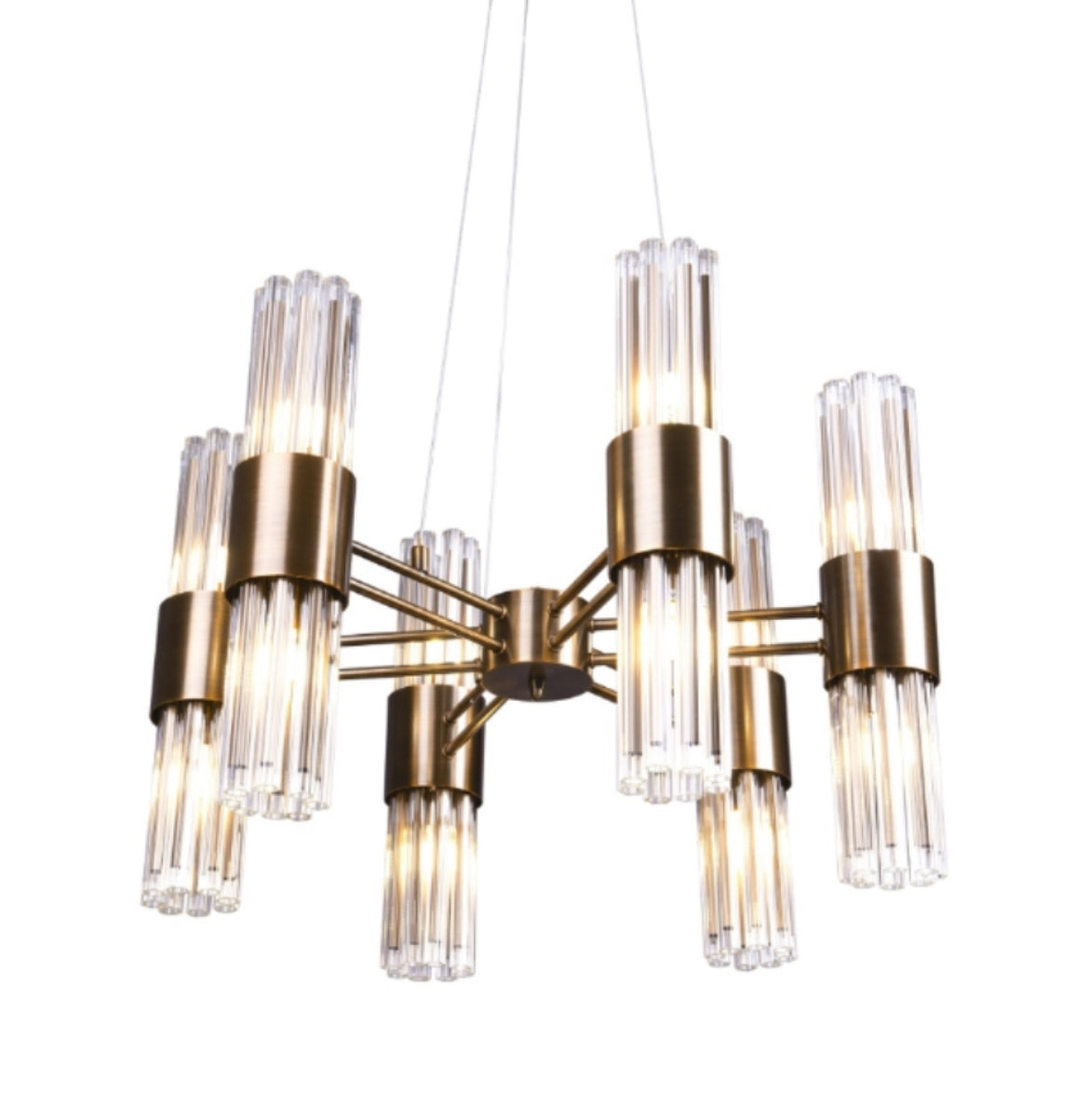 Camden Club 6 arm Chandelier in antiqued brass Reduced today-Chandelierer-Renaissance Design Studio