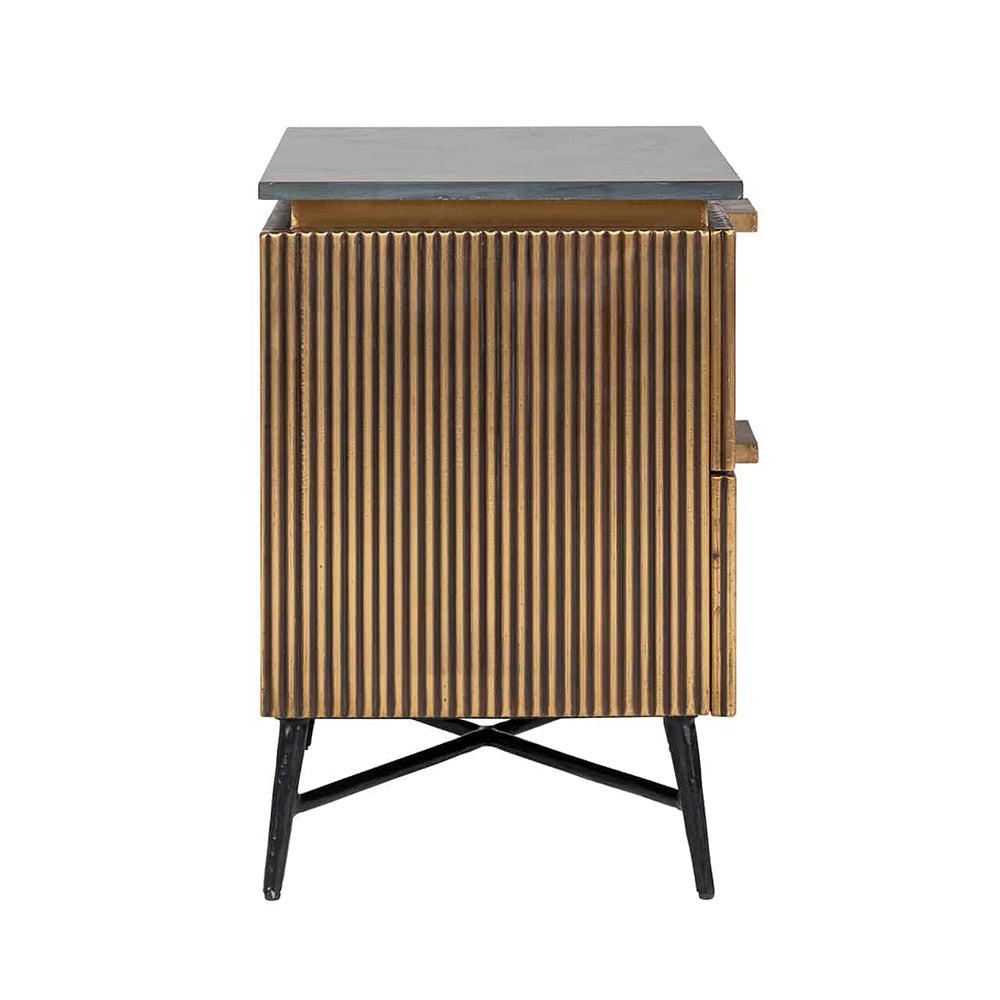 Camden Club Bedside Table marble top reduced by 30%-Bedside Cabinet-Renaissance Design Studio