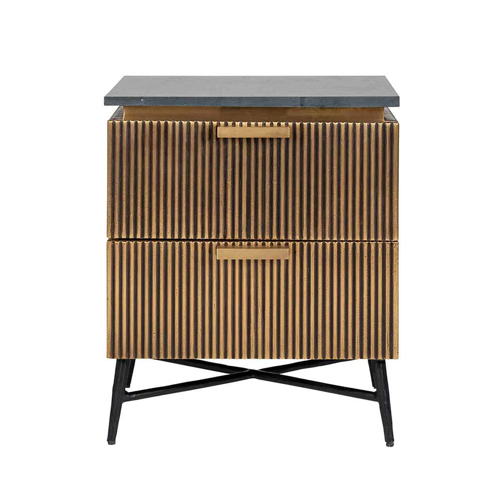 Camden Club Bedside Table marble top reduced by 30%-Bedside Cabinet-Renaissance Design Studio