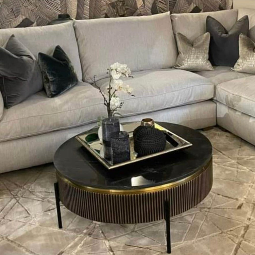 Camden Club Ironville Designer round large coffee table REDUCED !-Renaissance Design Studio