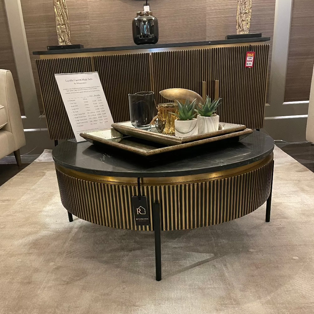 Camden Club Ironville Designer round large coffee table REDUCED !-Renaissance Design Studio