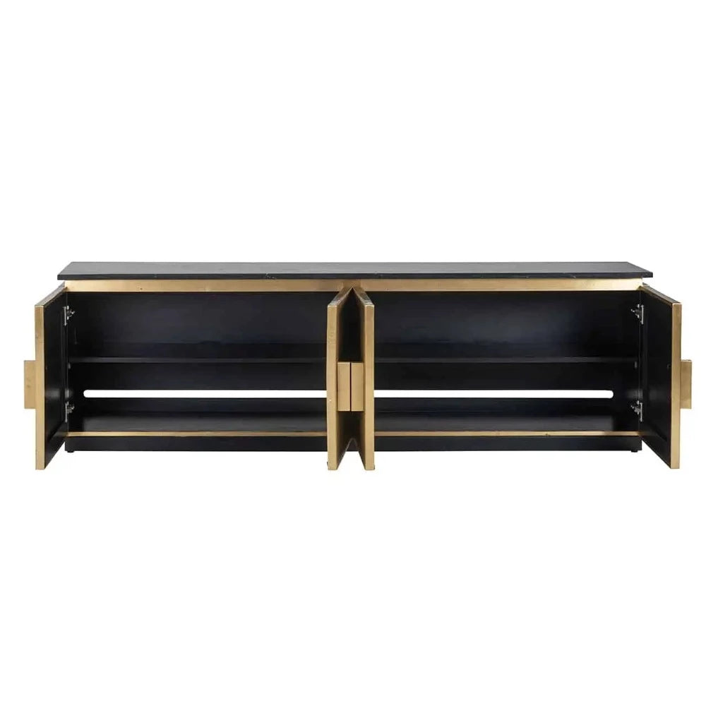Camden Club TV Unit Sideboard with marble top-Renaissance Design Studio