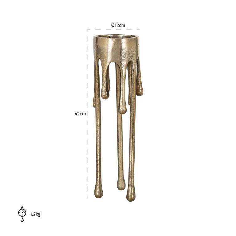 Candleholder Lorrie In Brushed Gold - Reduced-Renaissance Design Studio