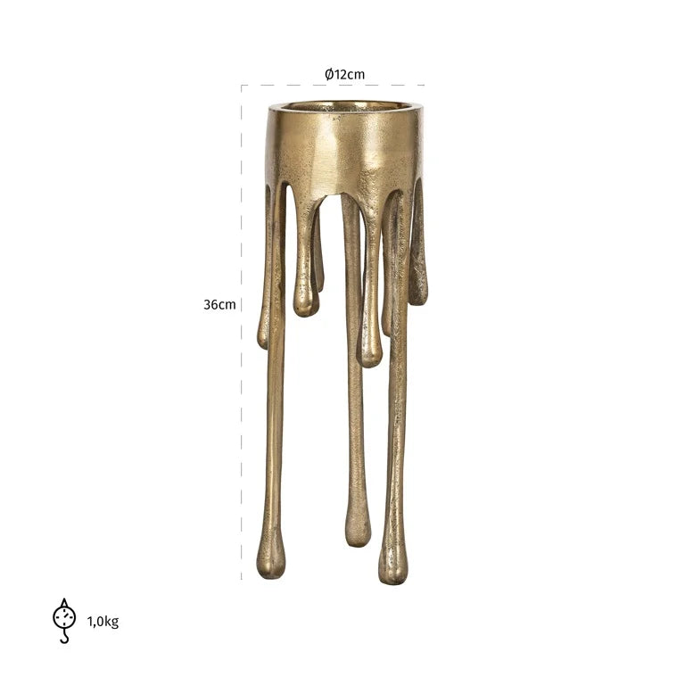 Candleholder Lorrie In Brushed Gold - Reduced-Renaissance Design Studio