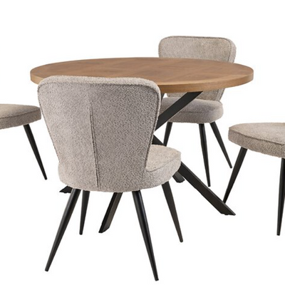 Carlton round 120 cm  dining table in oak veneer