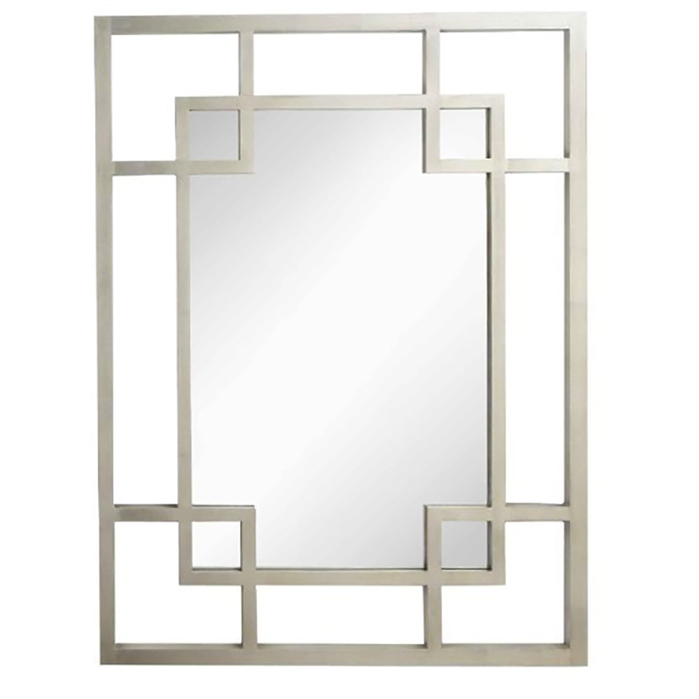 Carn silver rectangle mirror reduced Last one in stock-Mirror-Renaissance Design Studio