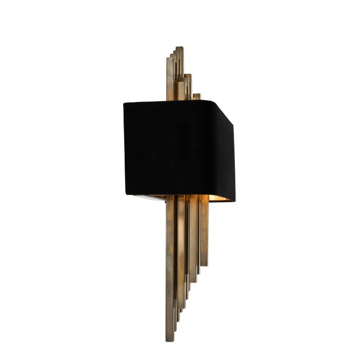 Caruso Wall Lamp bronzed with black shade by Eichholtz-Renaissance Design Studio