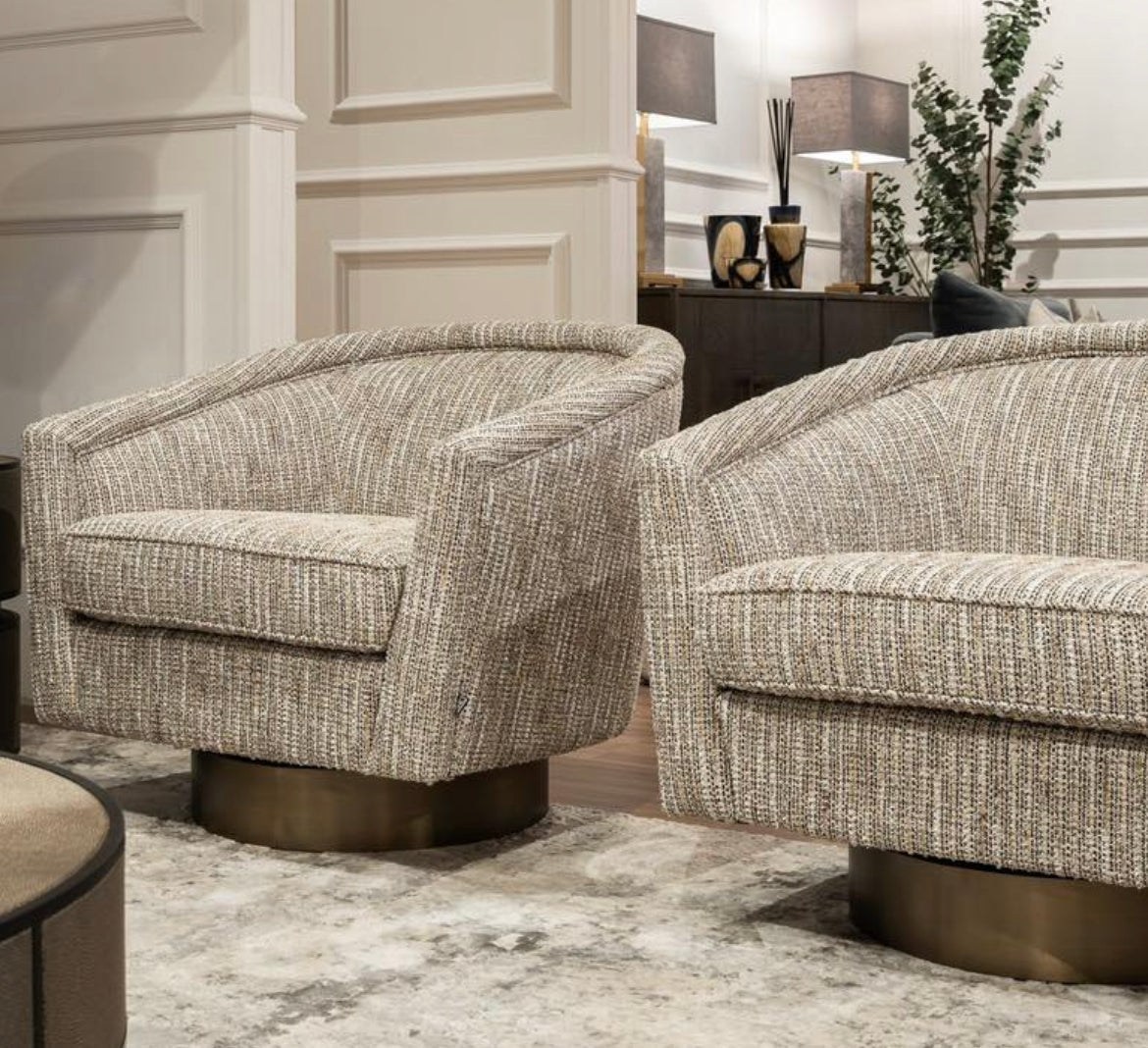 Catene Swivel Chair by Eichholtz-Renaissance Design Studio
