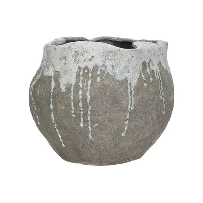 Ceramic White Vase L 27,5 x W 26 x H 22 cm Exclusive !limited stock