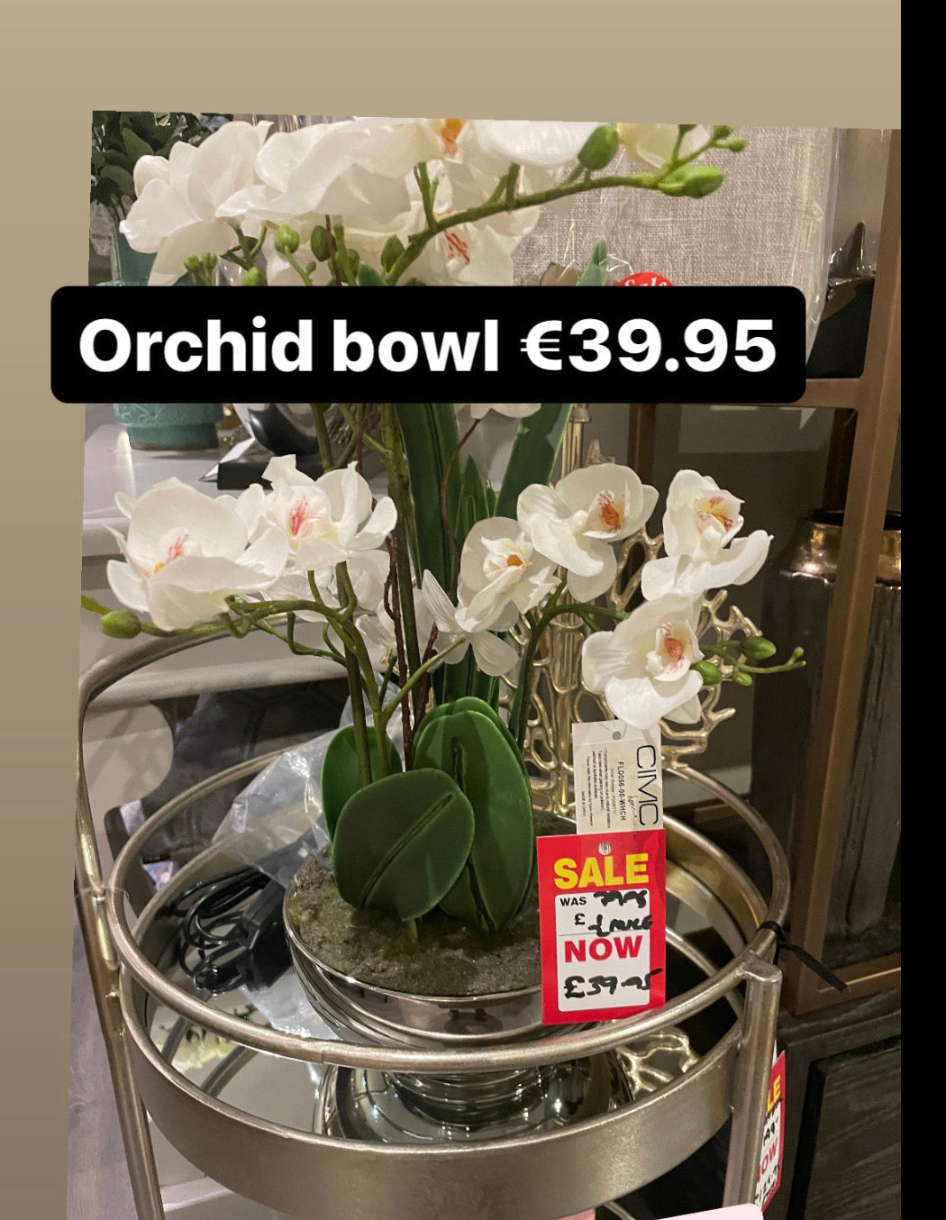 CHAMPAGNE LEAF ROUND BAR TROLLEY WITH MIRROR SHELVES reduced-Bar Trolley-Renaissance Design Studio