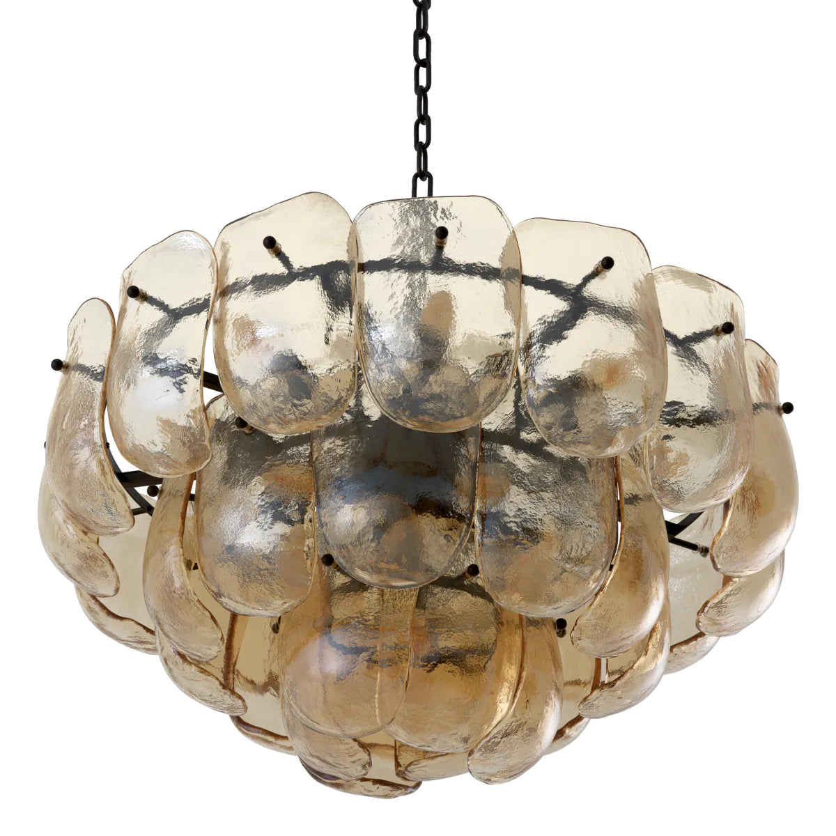 Chandelier Gustave Champagne colored glass by Eichholtz-Renaissance Design Studio