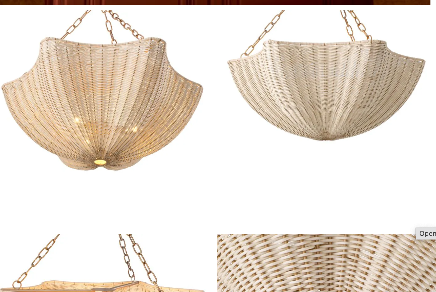 Chandelier Los Palmos Natural rattan | vintage brass finish by Eichholtz-Chandelier-Renaissance Design Studio