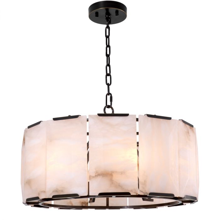 Chandelier Ortiz in Alabaster and bronze highlight by Eichholtz-chandelier alabaster-Renaissance Design Studio