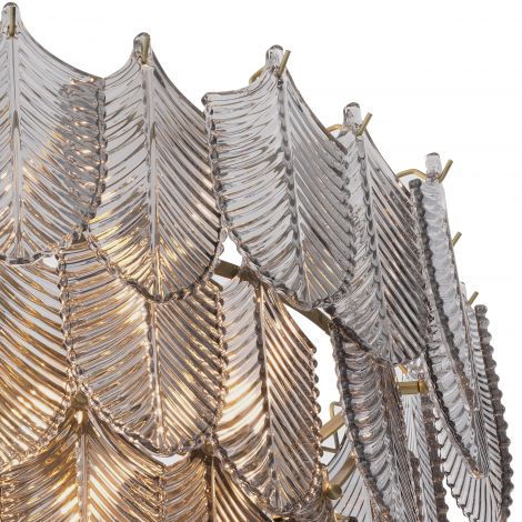 Chandelier Verbier Light Brushed brass smoked glass by Eichholtz-Chandeliers-Renaissance Design Studio