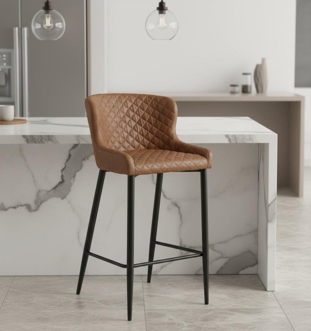 Charlie Bar Stool In Grey/Tan - Reduced Today-Renaissance Design Studio