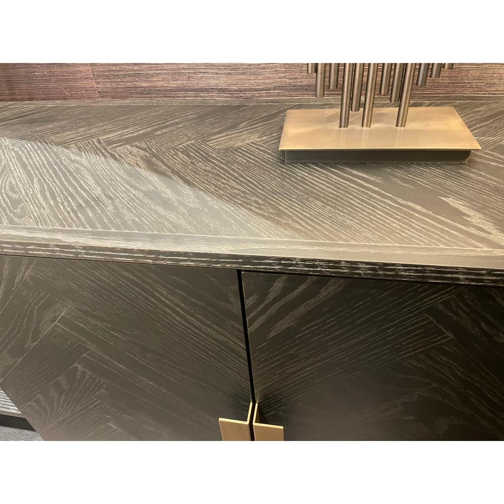 Chelsea Blake Herringbone Sideboard with gold accents-Renaissance Design Studio