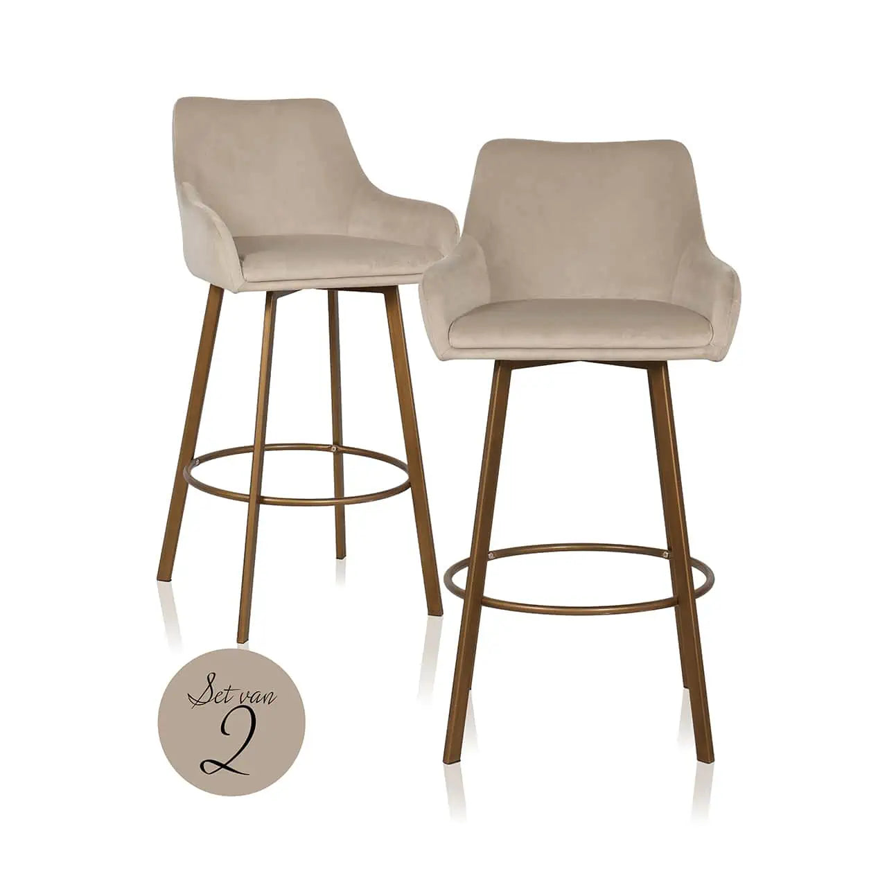 Chrissie bar stool in khaki-Stool-Renaissance Design Studio