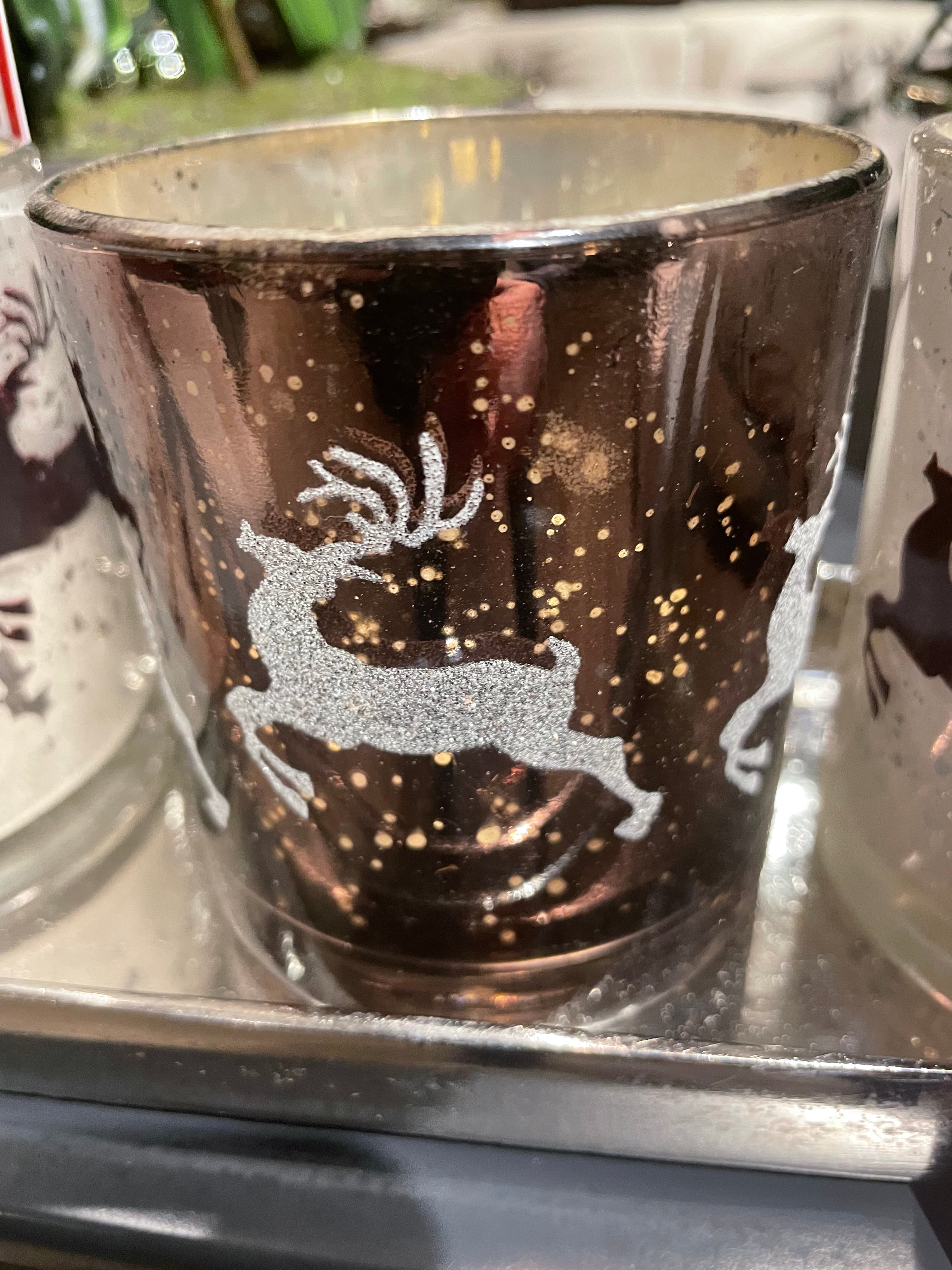 Christmas seasonal voitive with Deer 8 cm REDUCED-Renaissance Design Studio
