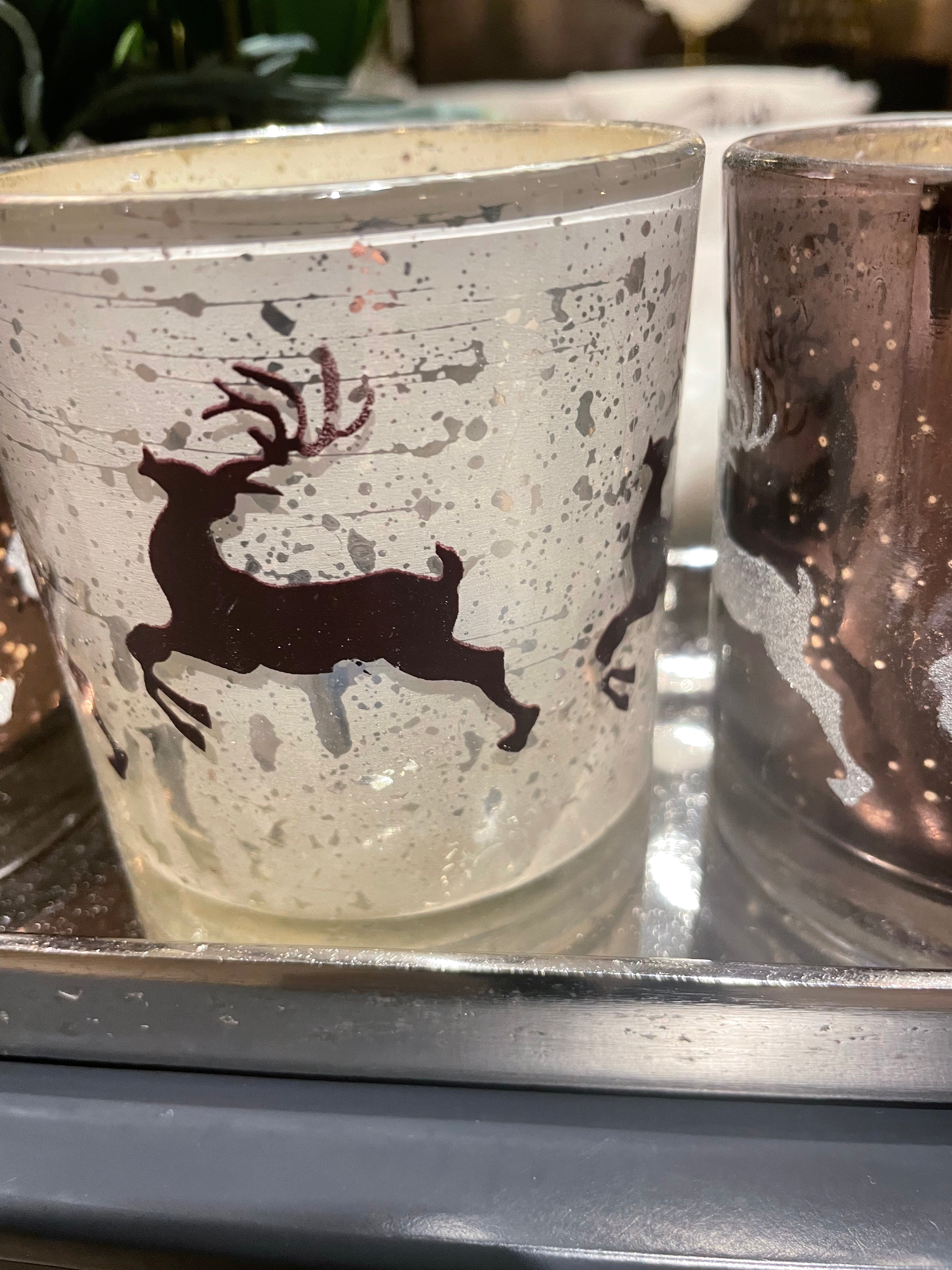 Christmas seasonal voitive with Deer 8 cm REDUCED-Renaissance Design Studio