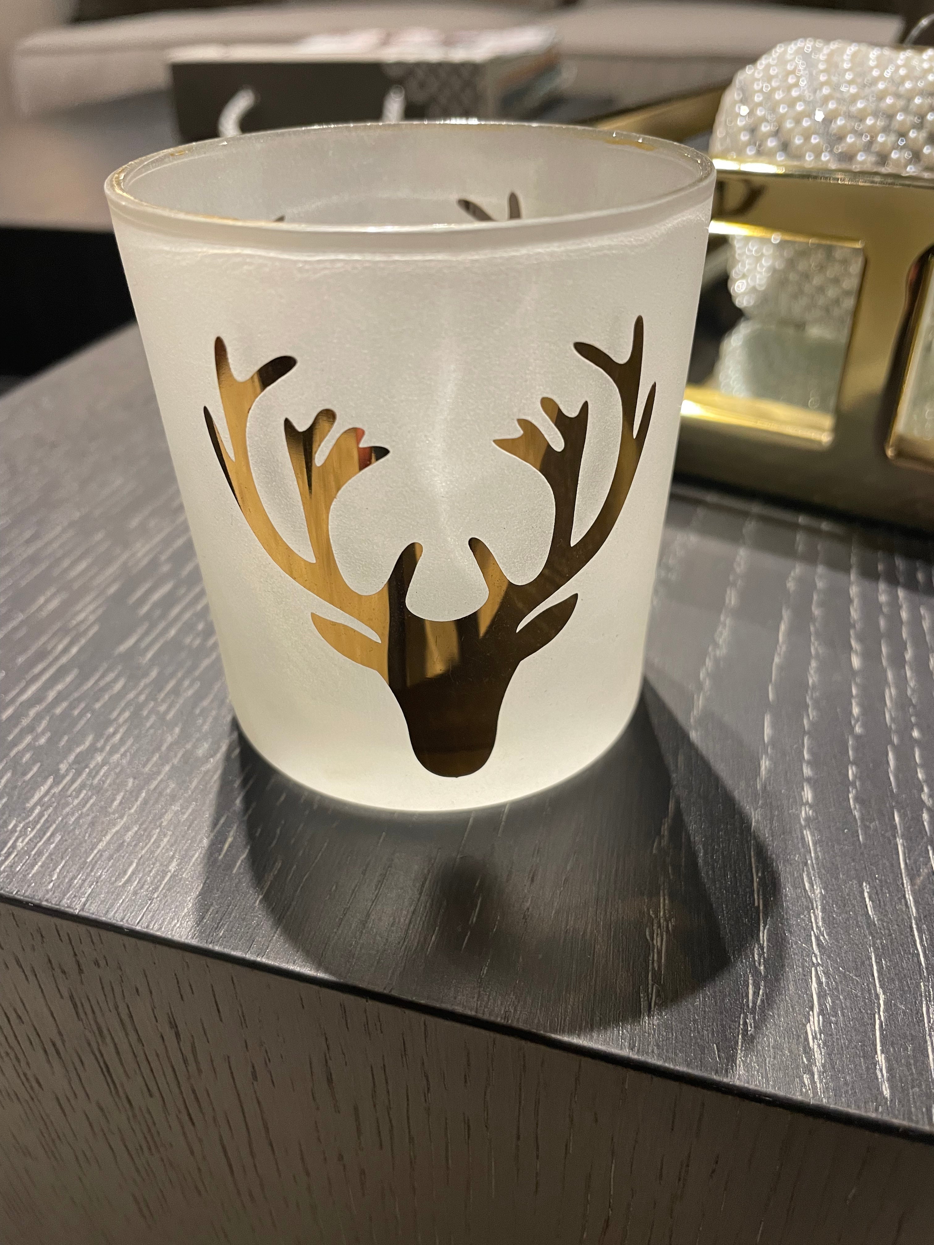 Christmas seasonal voitive with Stag logo 8 cm REDUCED-candle holder voitive-Renaissance Design Studio