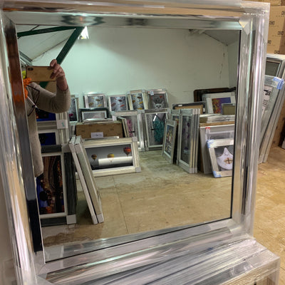 Chrome scoop Sandy framed mirror 75 x 75 cm REDUCED as last one