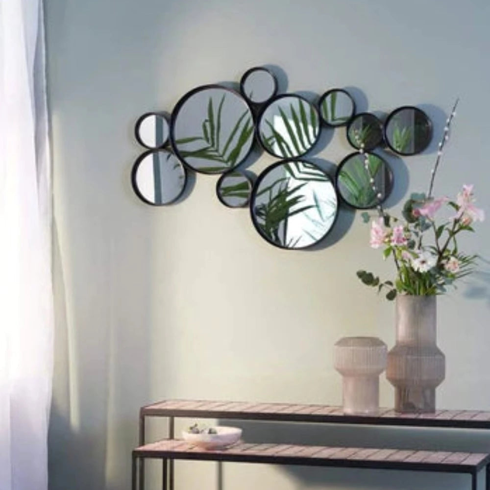 Circles LL large Mirror Black reduced-Renaissance Design Studio