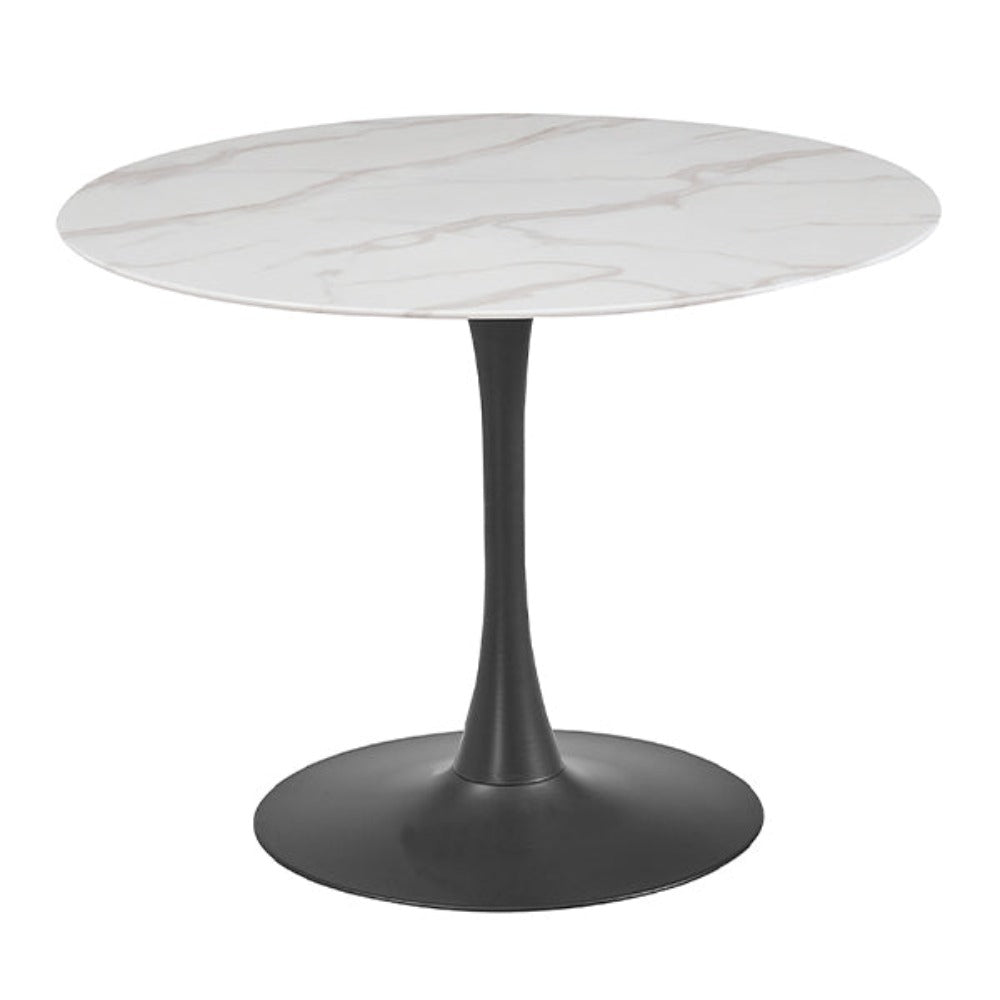 Circuit Round marble print White Bistro Table 100cm-Renaissance Design Studio