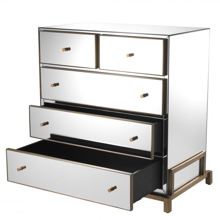 Clarington chest in brushed brass by Eichholtz-Renaissance Design Studio