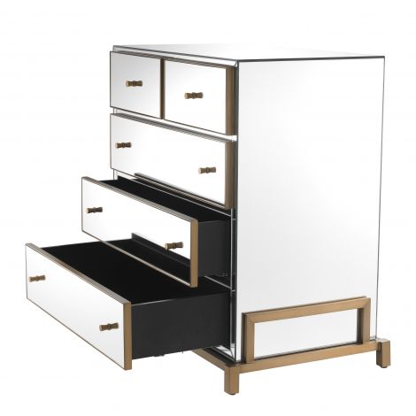 Clarington chest in brushed brass by Eichholtz-Renaissance Design Studio