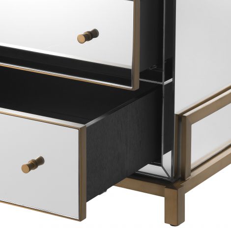 Clarington chest in brushed brass by Eichholtz-Renaissance Design Studio