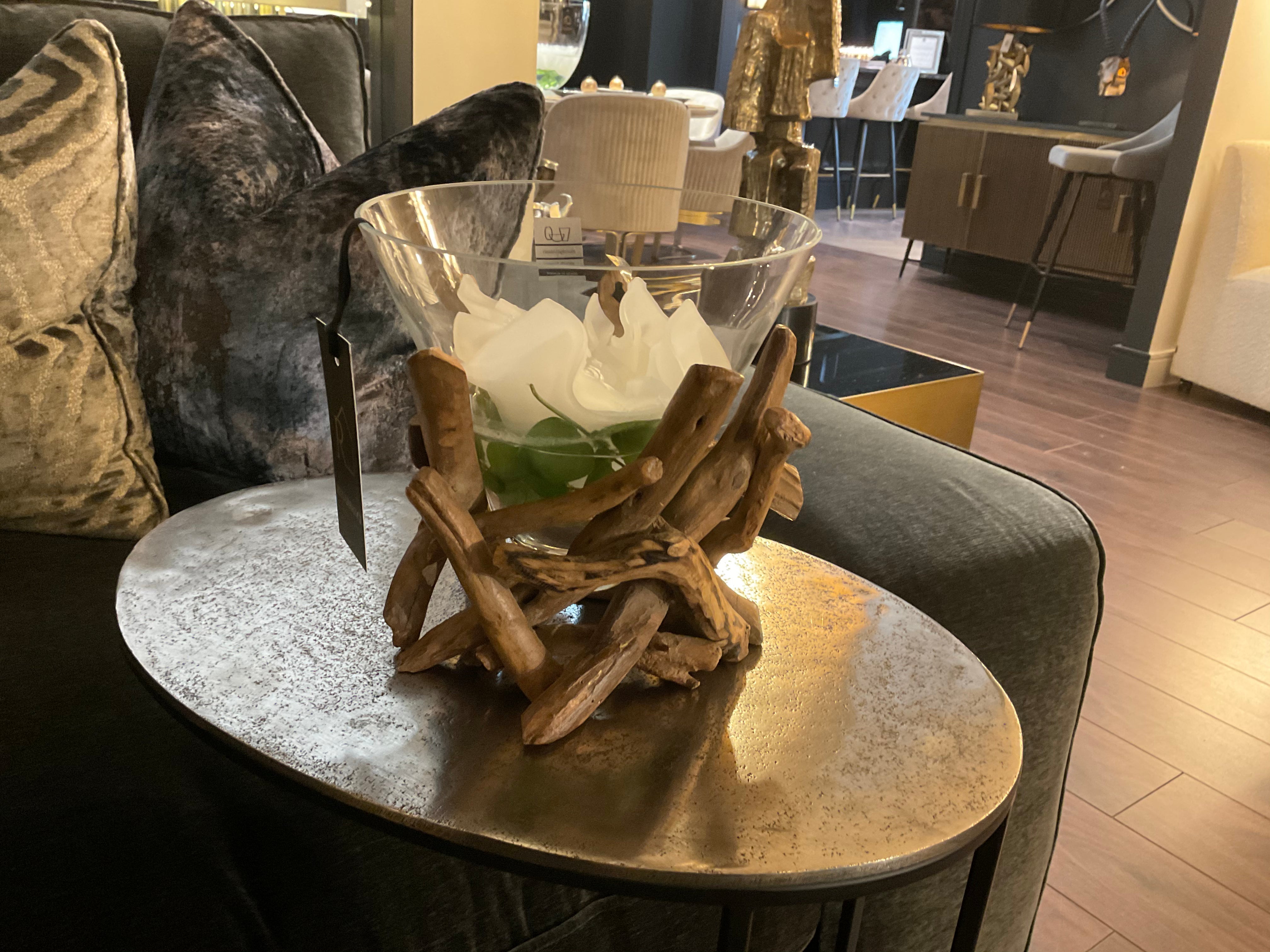Clear Glass Vase Mouth Blown glass-Renaissance Design Studio