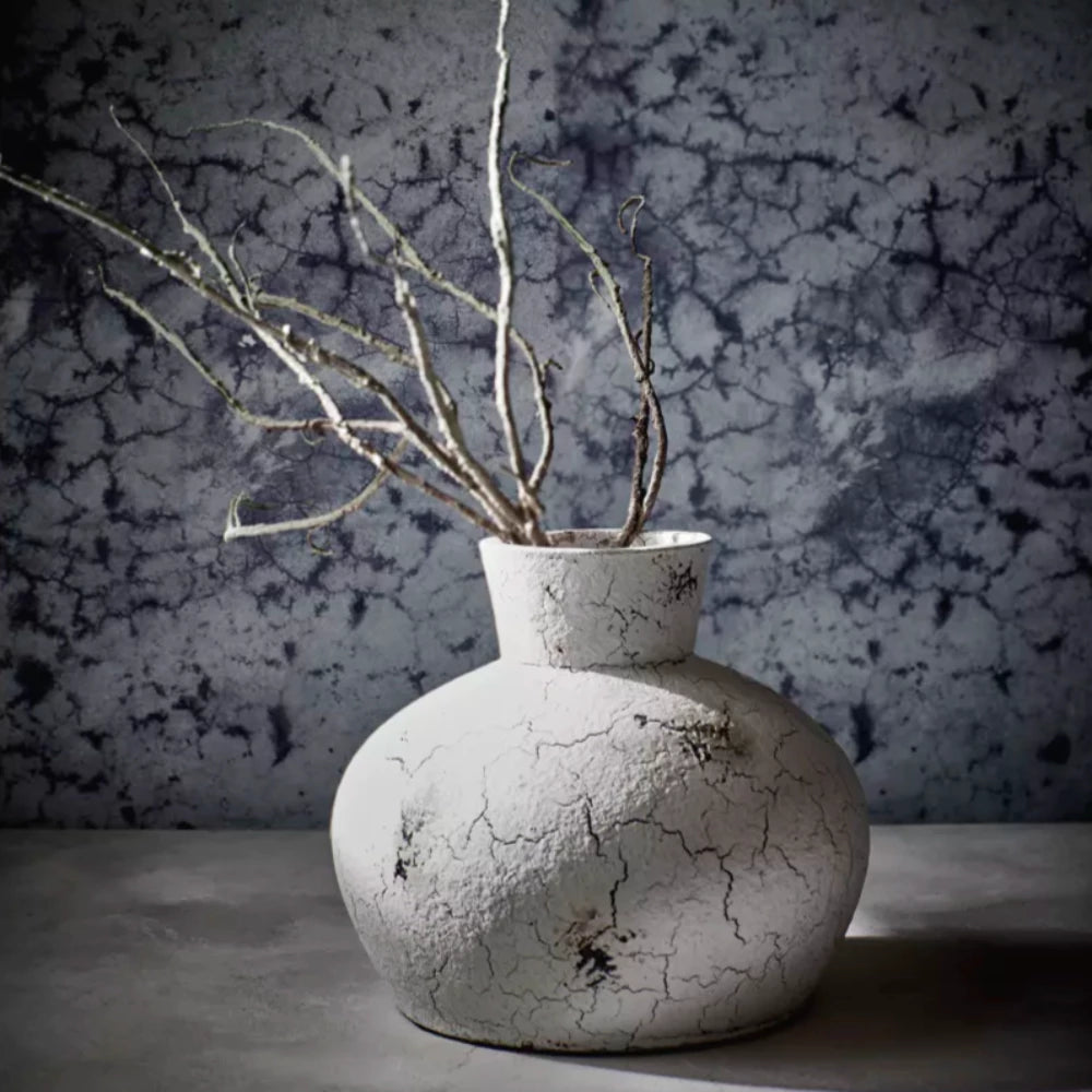 Clement vase terracotta white-Vase-Renaissance Design Studio