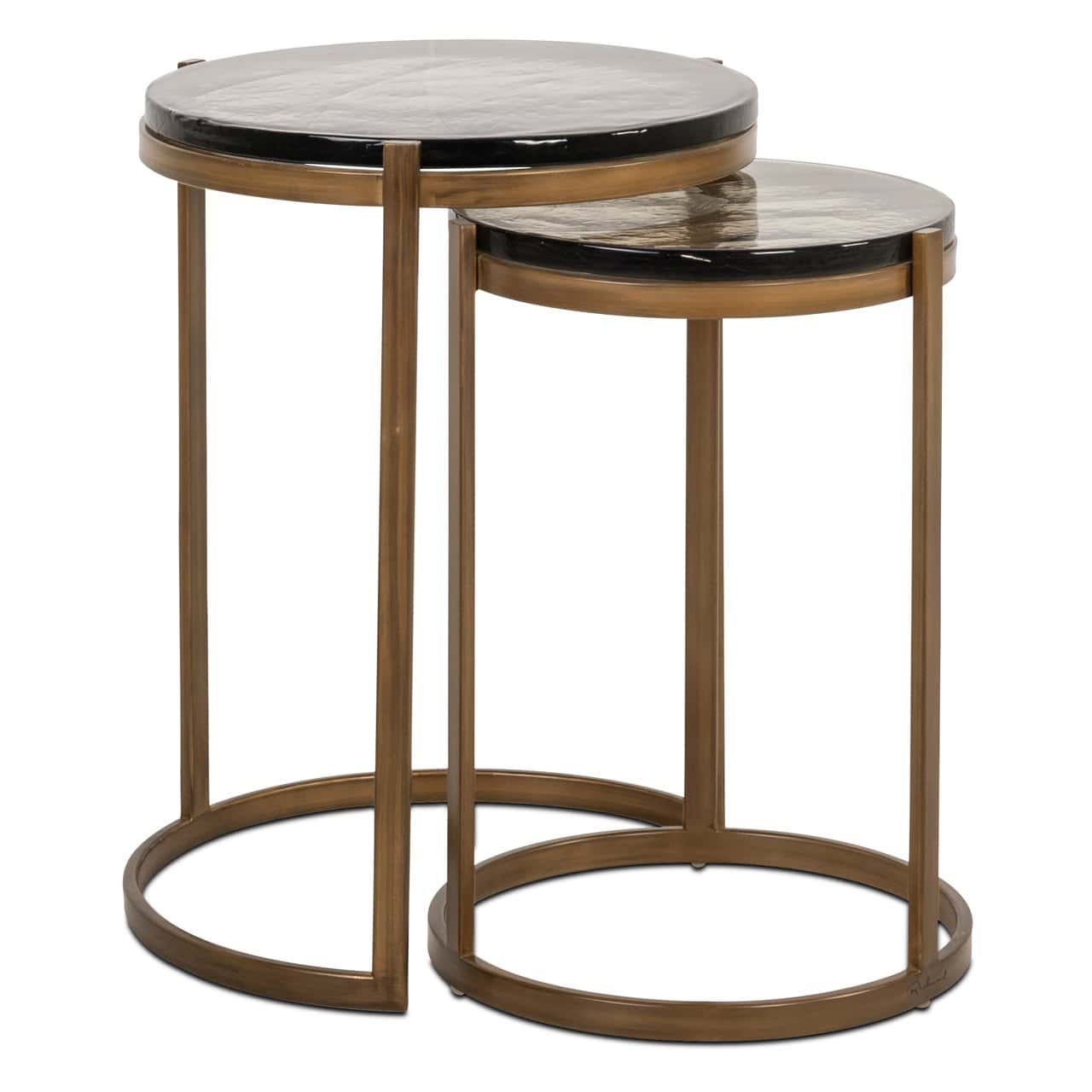 Clodagh nest of side tables gold (Set of 2)-Renaissance Design Studio