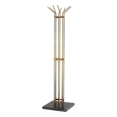 Coat rack Volterra   in Vintage brass with marble base by Eichholtz
