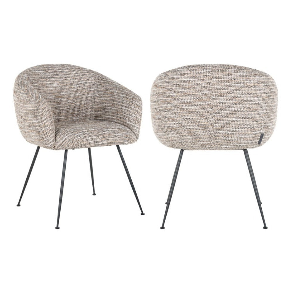 Coco designer dining chair in beige Senna mademoiselle fabric-Chairs-Renaissance Design Studio