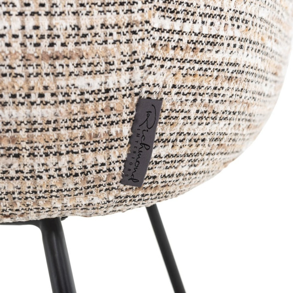 Coco designer dining chair in beige Senna mademoiselle fabric-Chairs-Renaissance Design Studio