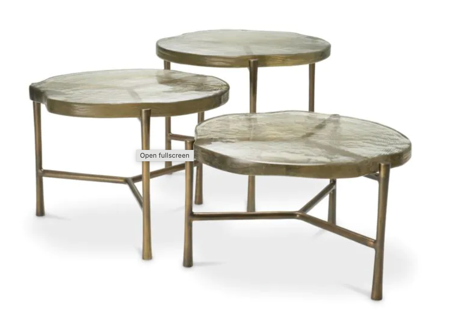 Coffee Table Baldovini set of 3 Vintage brass finish by Eichholtz-Renaissance Design Studio
