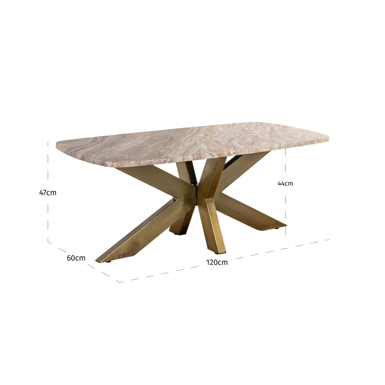 Coffee table Bellamy with Toronto marble top 120 cm-Renaissance Design Studio